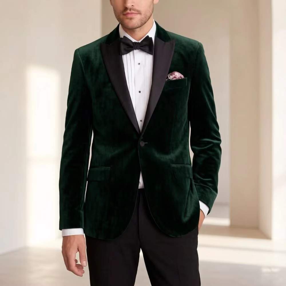 Men'S Formal Wear For Reception - Samt-Anzug für Herren Slim Fit 1-Teilig