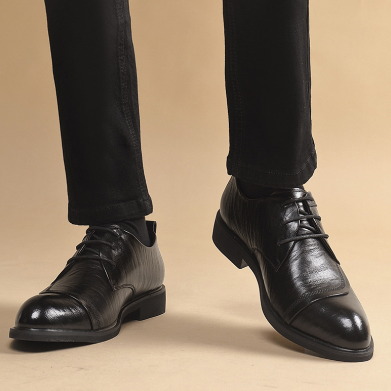 Men'S Formal Party Wear Shoes - Lederschuhe im Oxford-Stil mit Metallnieten-Detail, Schnürschuhe,