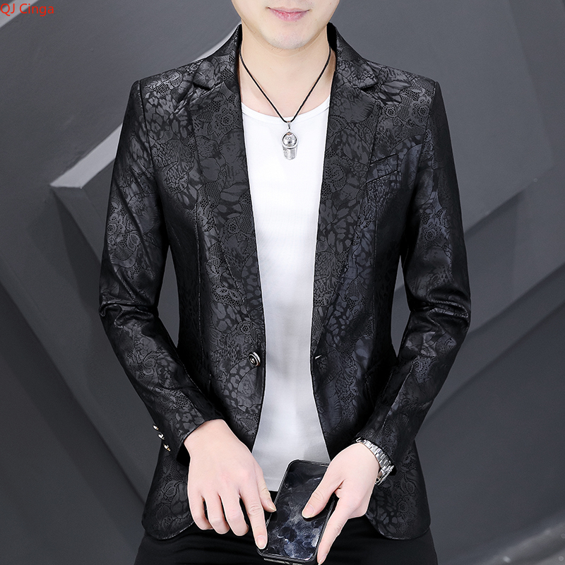Asian Men Formal Wear - Schwarze Anzugjacke für Herren im Frühjahr