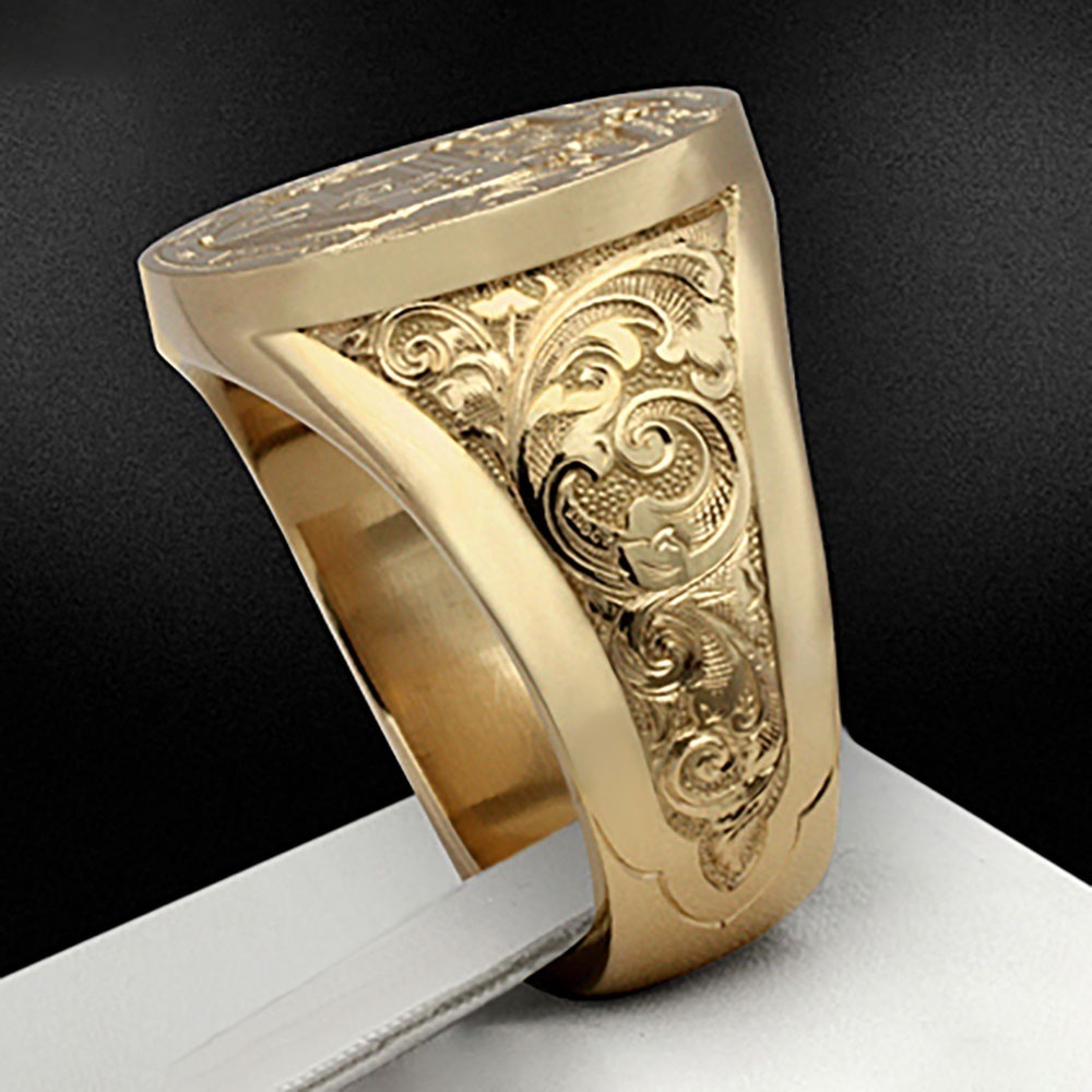 Men'S Formal Wear For Engagement - S925 Sterling Silber Ring, 18K Gelbgold