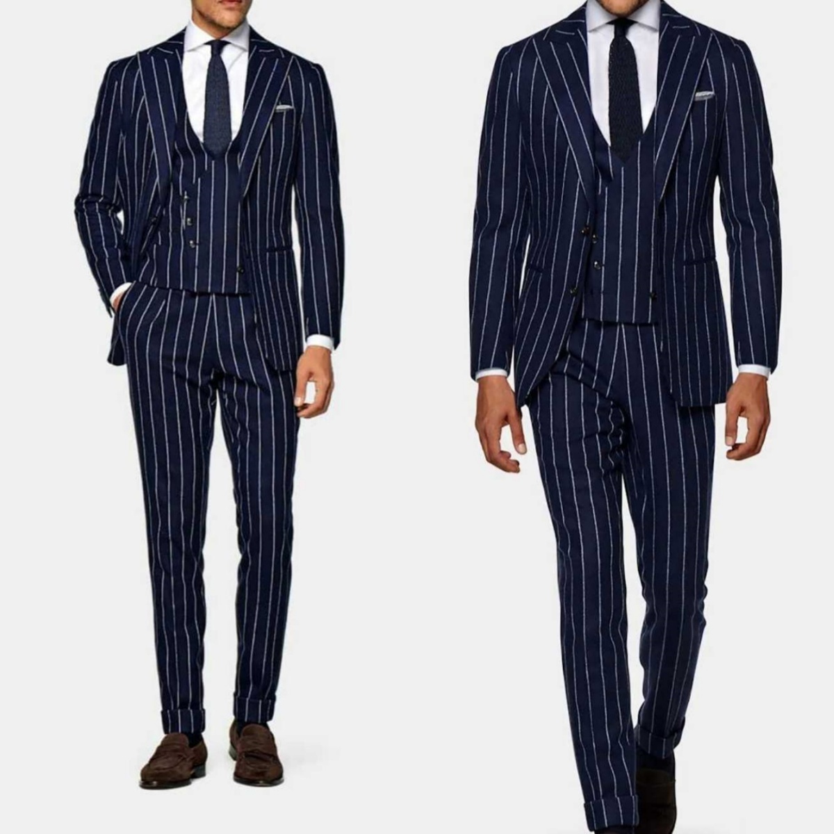 Men Formal Wear Outfits - Formelle Hochzeitsanzüge 3-teilig Nadelstreifen Business Herrenanzug
