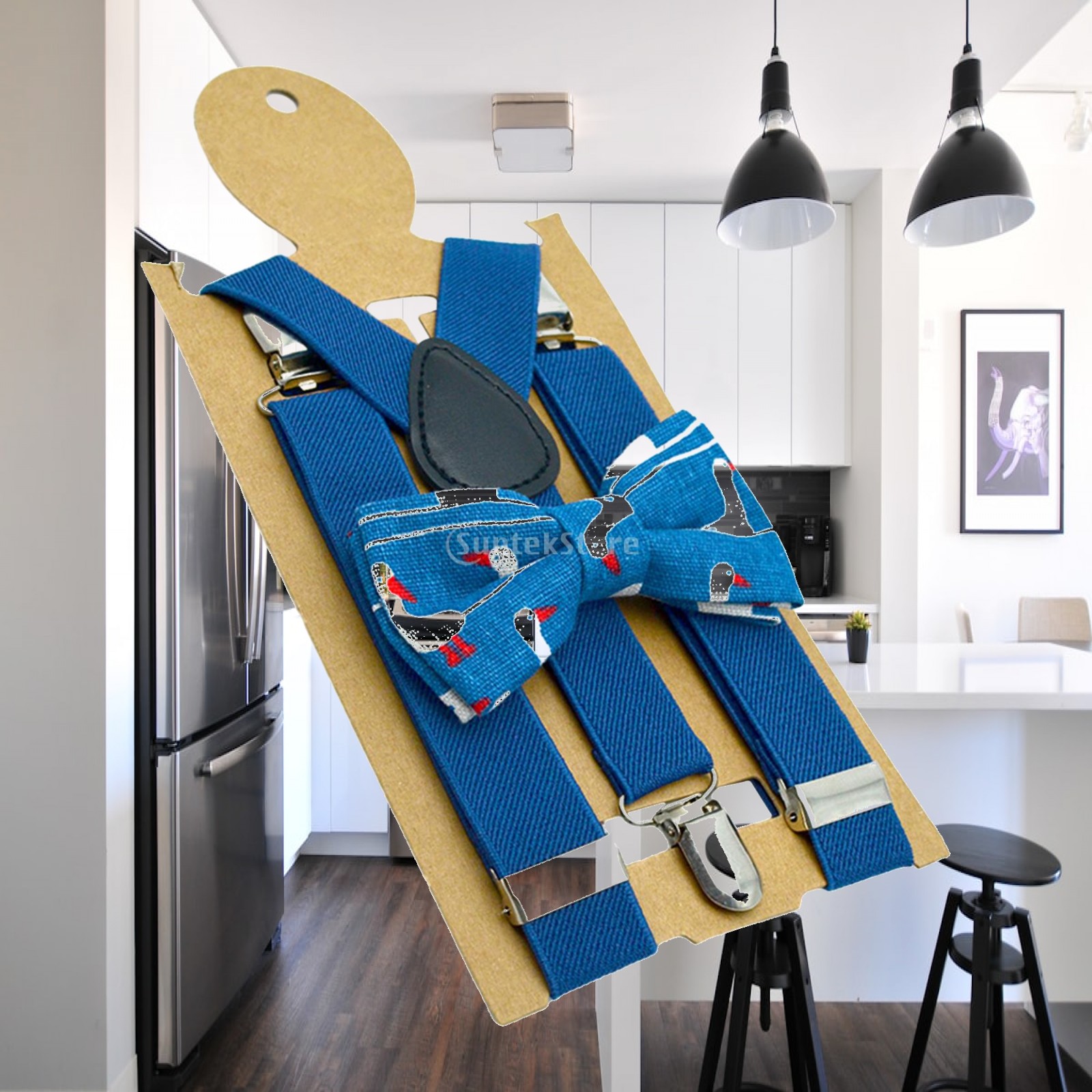 Suspender Clip Formal - Kinder-Hosenträger-Set mit Fliege und Starken Metallclips