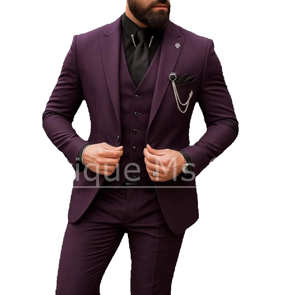 Herren 3-Teiliger Anzug Einrei – Men Formal Wear Outfits Bewertung und Preis