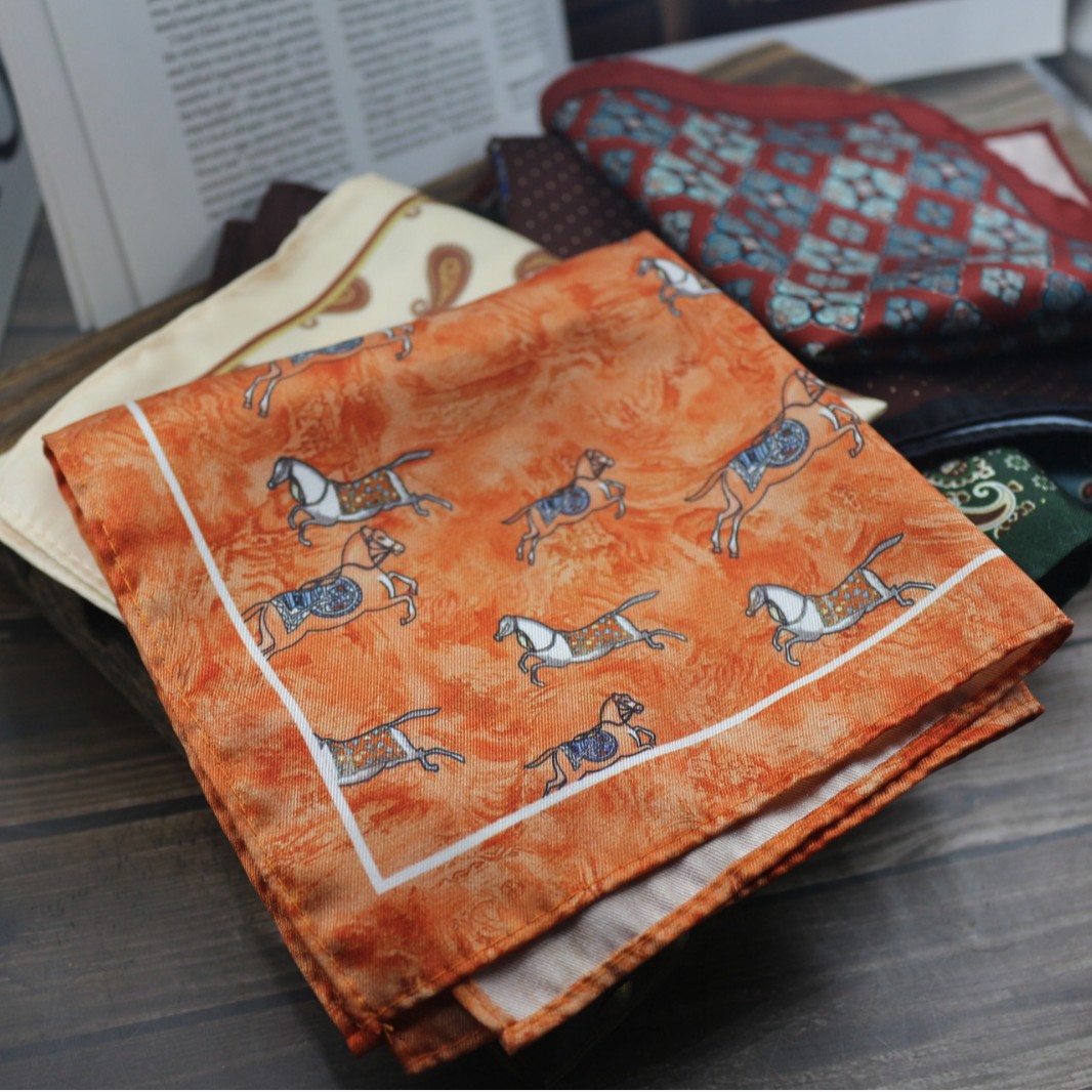 Vintage-Druck Einstecktuch für – Men Formal Wear With Scarf Bewertung und Preis