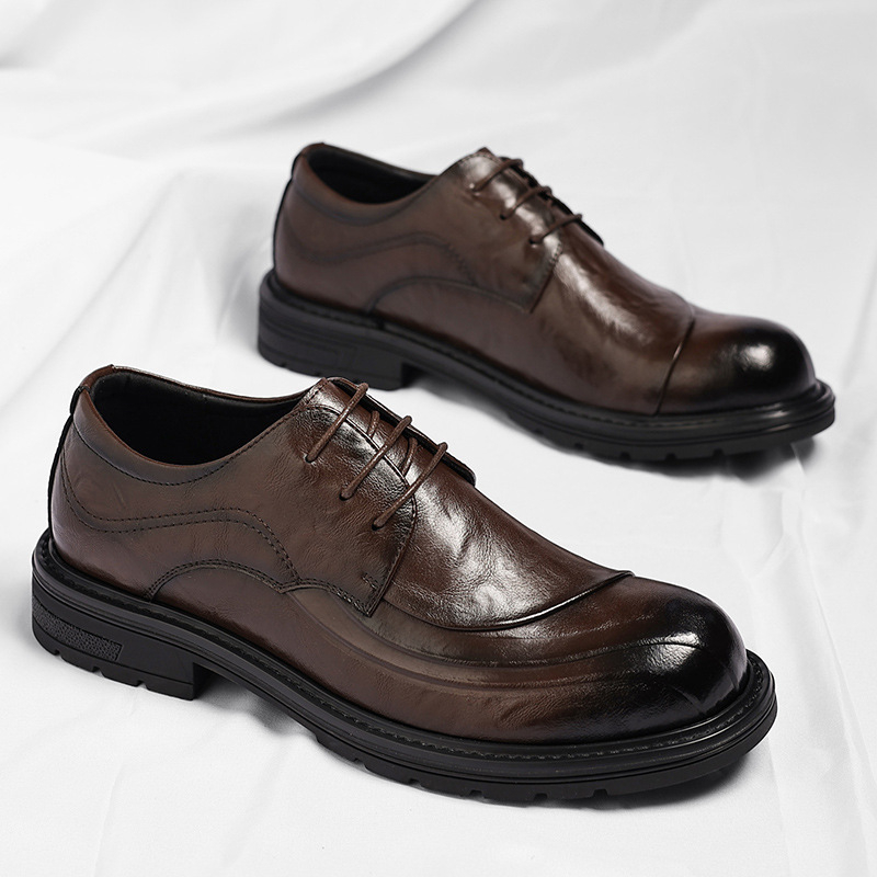 Braune, glänzende, echte Leder – Men'S Formal Party Wear Shoes Bewertung und Preis