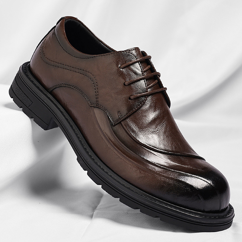 Braune, glänzende, echte Leder – Men'S Formal Party Wear Shoes Bewertung und Preis