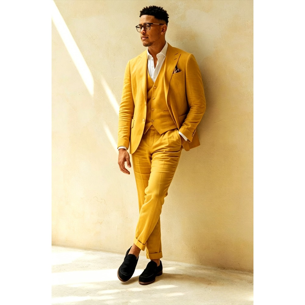 Salbeigrüner Leinen-Hochzeitsa – Men Linen Formal Wear Bewertung und Preis