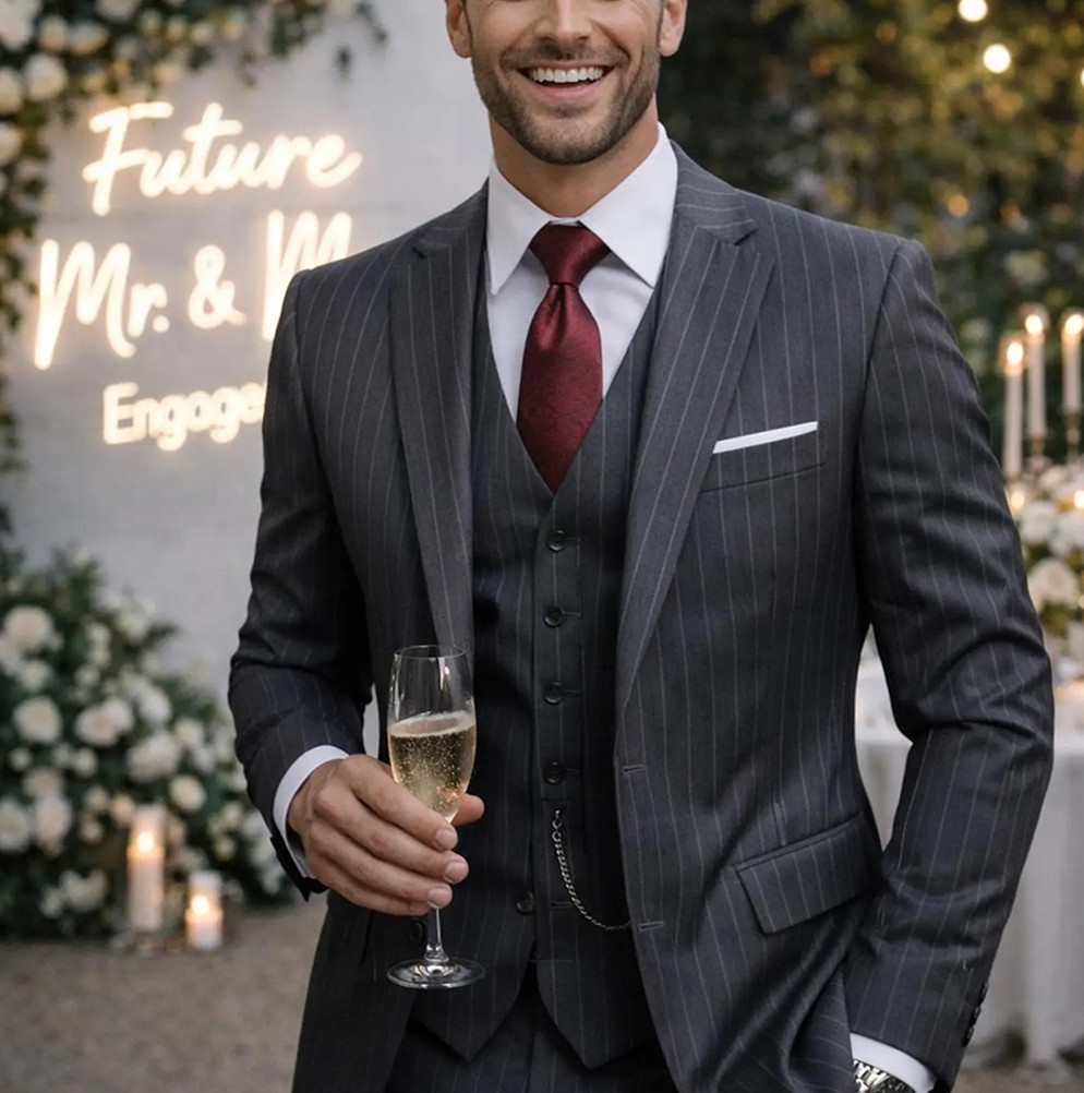 Eleganter 3-teiliger Hochzeits – Men'S Formal Wear For Engagement Bewertung und Preis
