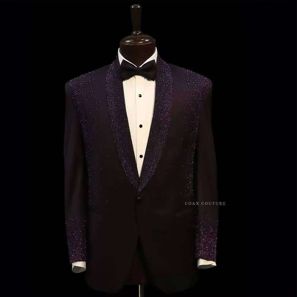 Lila Glitzer-Kristall Formelle – Men Formal Wear Purple Bewertung und Preis