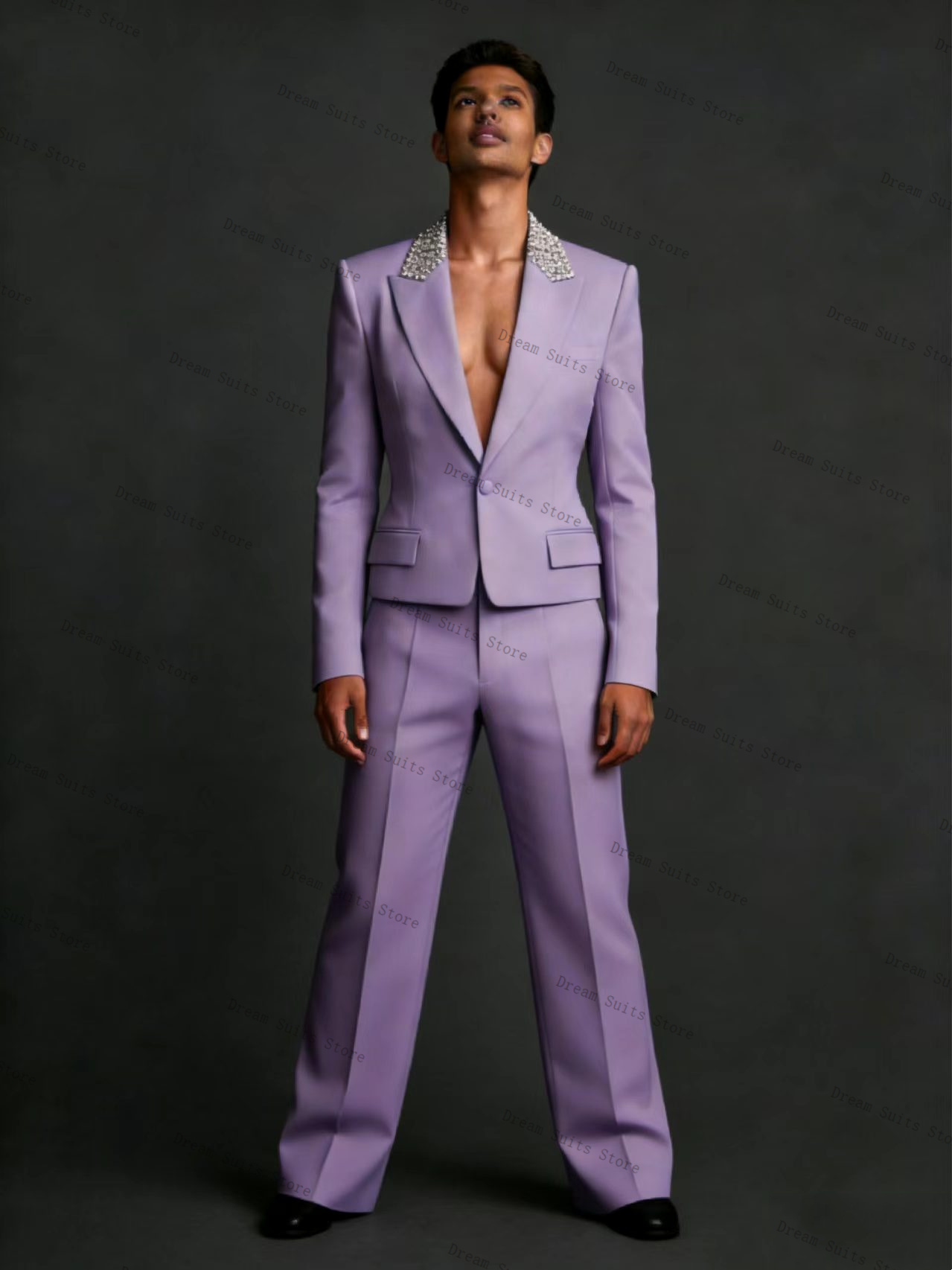 Crystals Herrenanzug-Set, 2-te – Men Formal Wear Purple Bewertung und Preis
