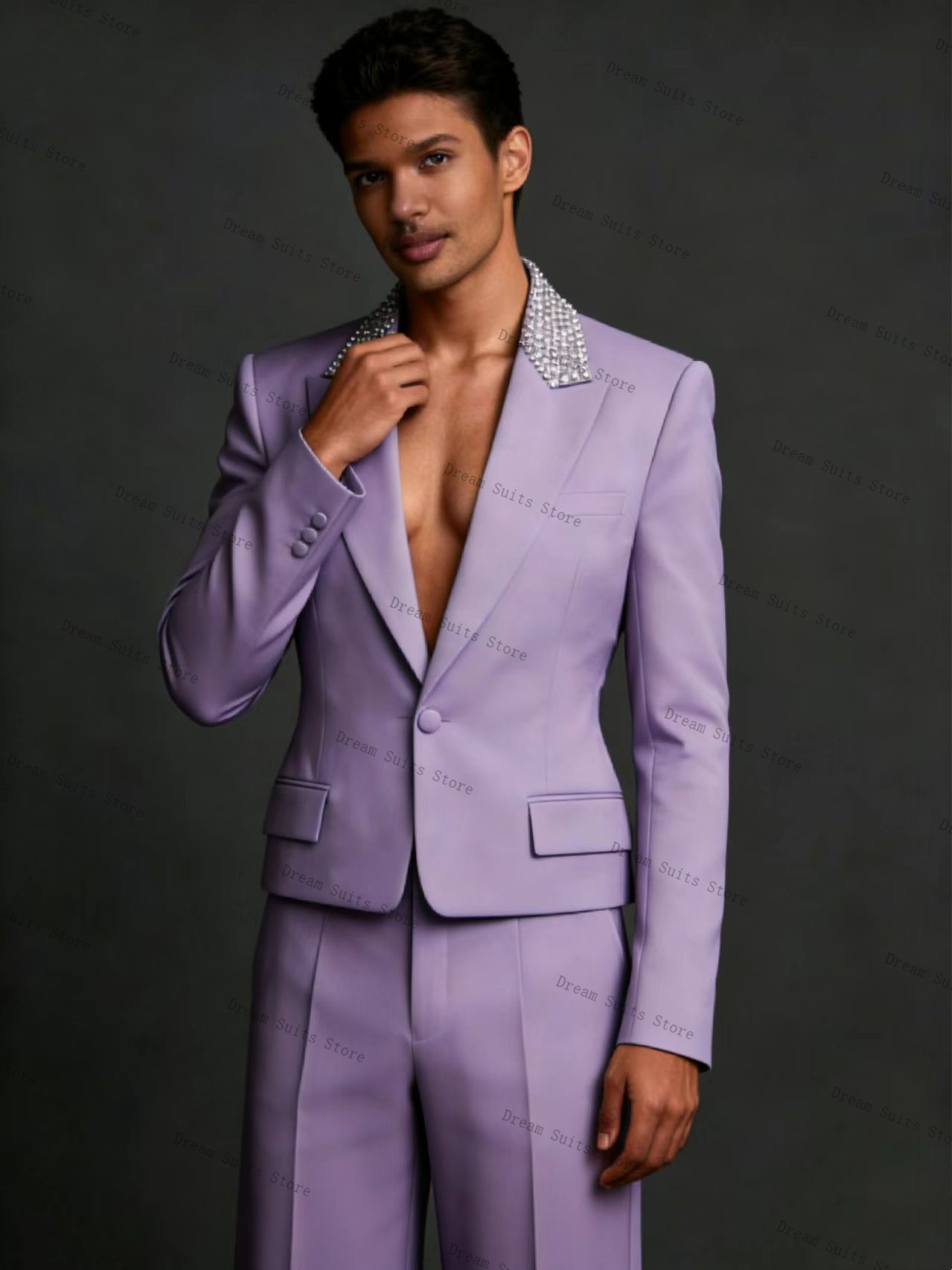 Crystals Herrenanzug-Set, 2-te – Men Formal Wear Purple Bewertung und Preis