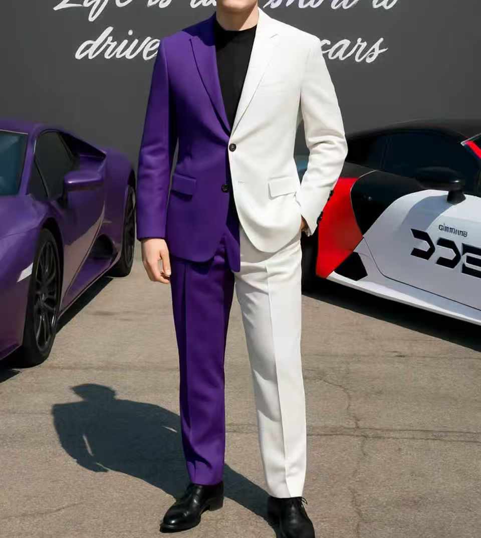 Lila Weiß Herrenanzug-Set, 2-t – Men Formal Wear Purple Bewertung und Preis